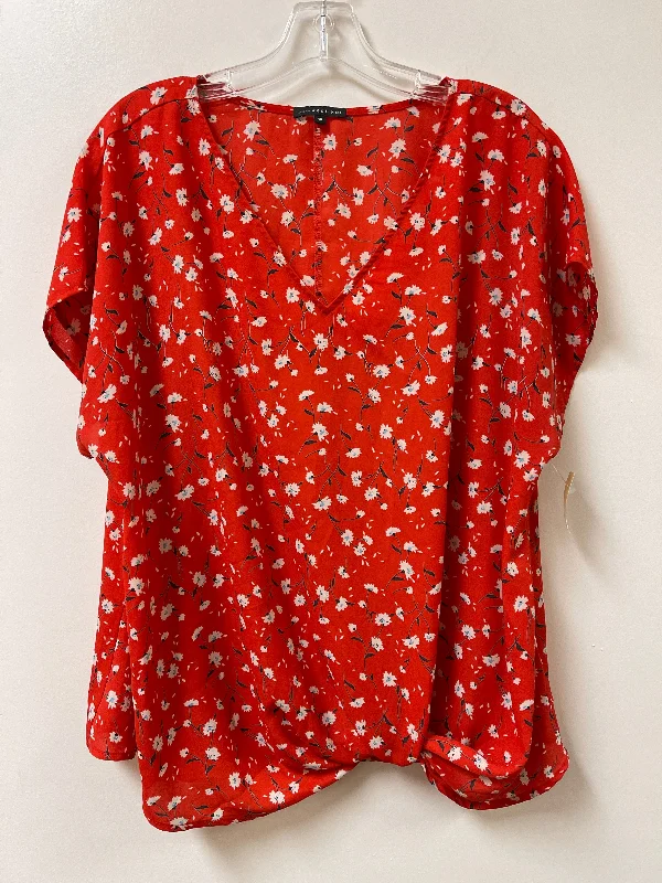 Top Short Sleeve By West Kei In Red, Size: 1x Practical Men's Quick