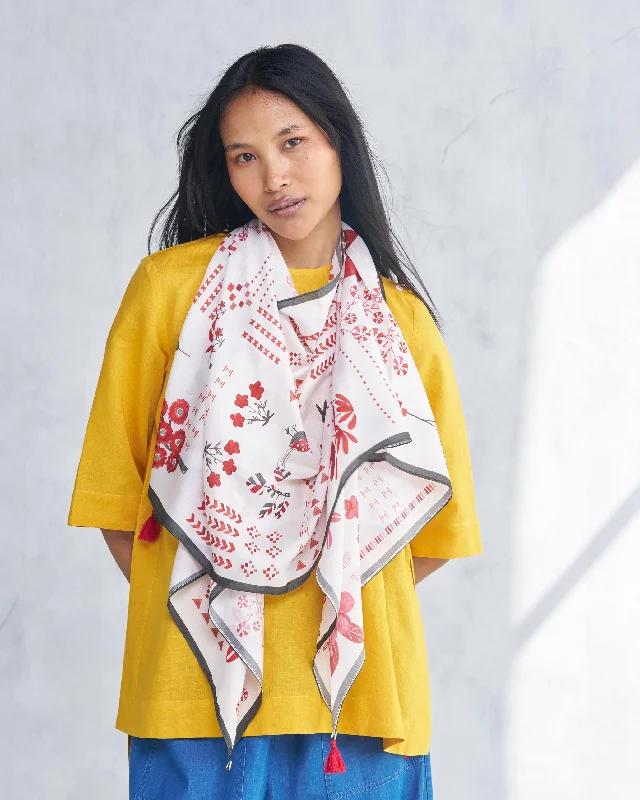 Sugato Scarf - Red & White Dynamic Men's Glow