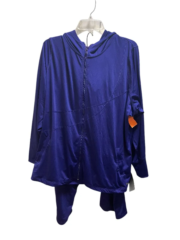 Athletic Jacket By Reebok In Purple, Size: 4x Gym