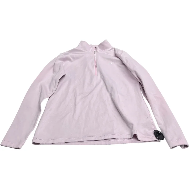 Athletic Top Long Sleeve Collar By Nike Apparel In Pink, Size: Xl Practical Men's Multi
