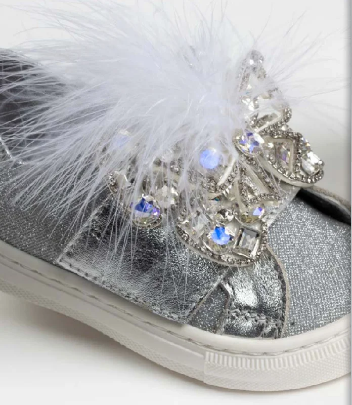 Ever Kid Silver Sneaker Unique Men's Upcycled