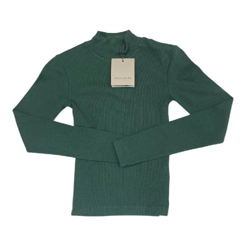Top Ls Luxury Designer By All Saints In Green, Size:Xs Elegant Men's Cashmere