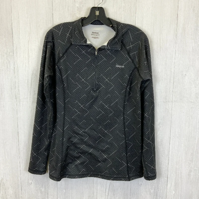 Athletic Top Long Sleeve Collar By Reebok In Black, Size: L Polished Men's Silk