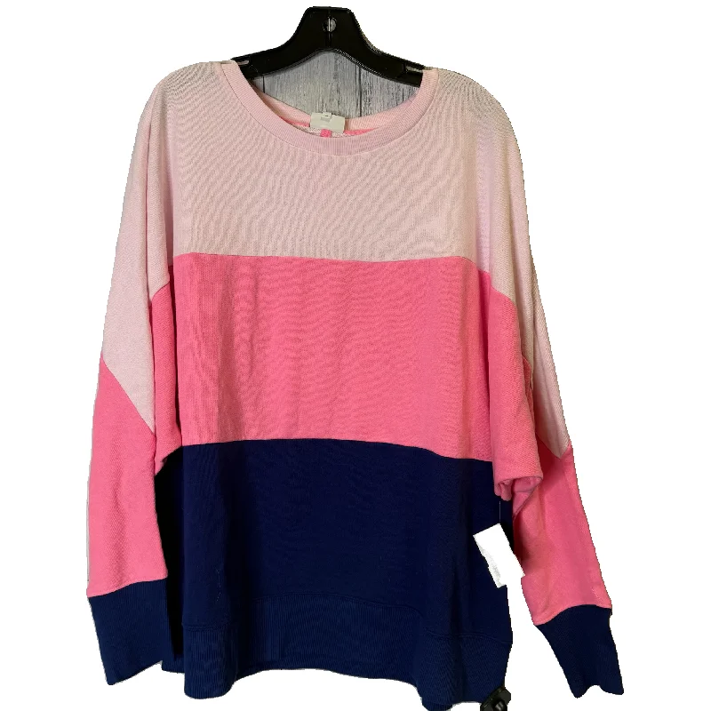 Top Long Sleeve By Crown And Ivy In Pink & Purple, Size: 1x Sophisticated Men's 