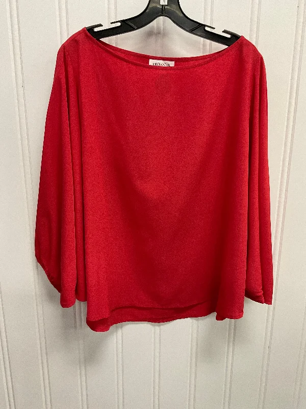 Top 3/4 Sleeve By Prologue In Red, Size:Xl Traditional Men's Country