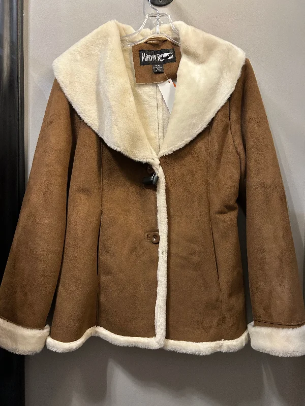 Coat Faux Fur & Sherpa By Marvin Richards In Brown & Cream, Size: M Tough Men's Tactical