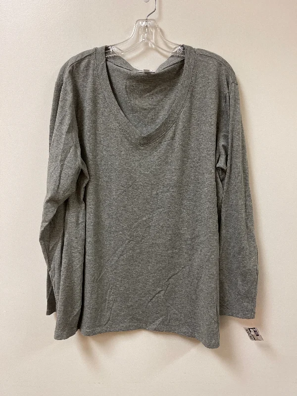 Top Long Sleeve By Clothes Mentor In Grey, Size: 1x Confident Men's High