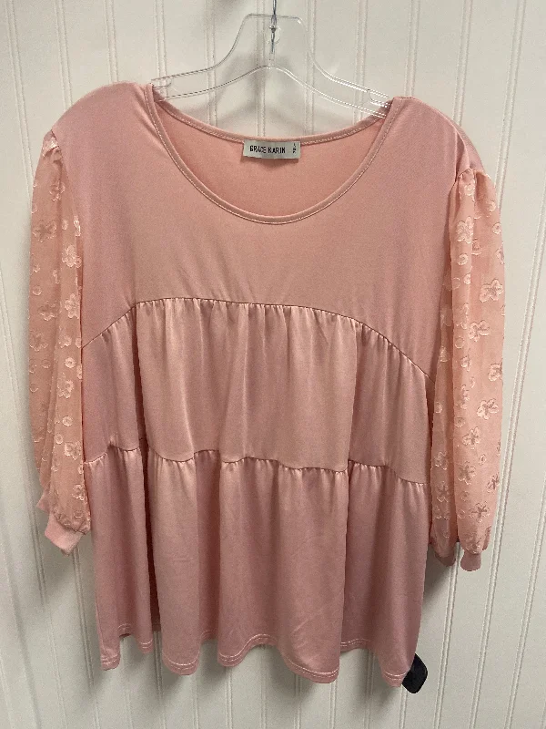 Top Long Sleeve By Clothes Mentor In Pink, Size: 2x Polished Men's Silk