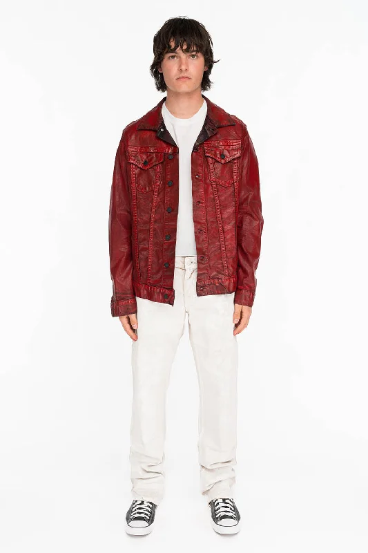 CLASSIC 5 POCKET STRAIGHT LEG JEANS IN CUIR WHITE Cool Men's Distressed