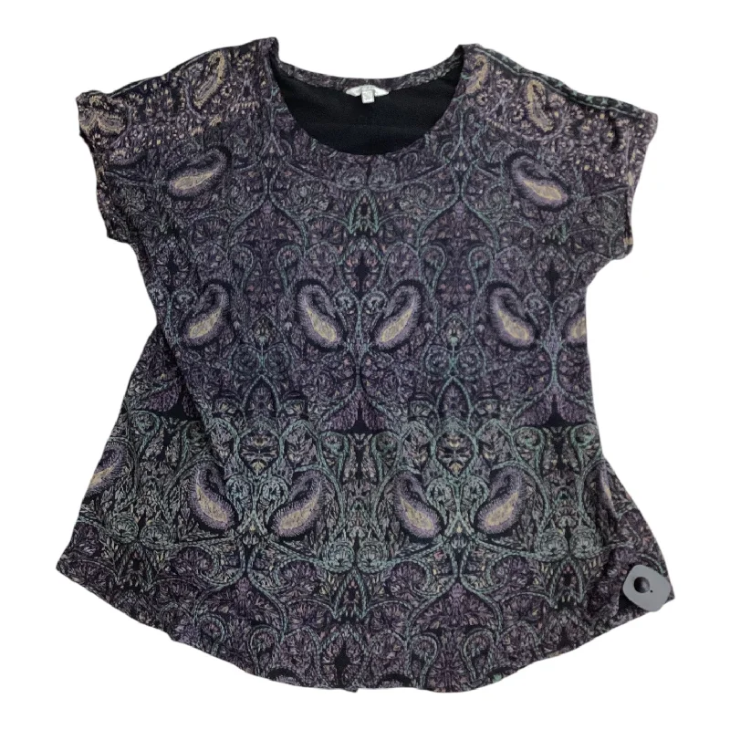 Top Short Sleeve By Lucky Brand In Black & Purple, Size: Xl Stylish Men's Neon