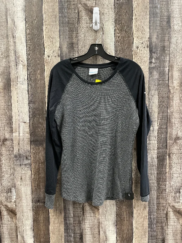 Athletic Top Long Sleeve Crewneck By Columbia In Black, Size: Xl Sleek Men's Contemporary 