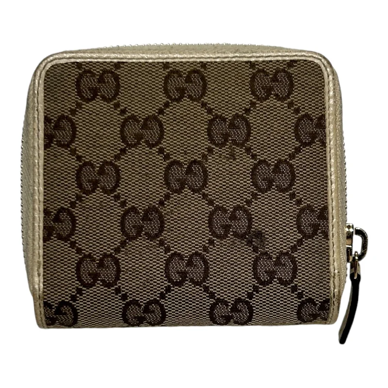 GUCCI/Trifold Wallet/Monogram/Cotton/BEG/ Modern Men's Tech