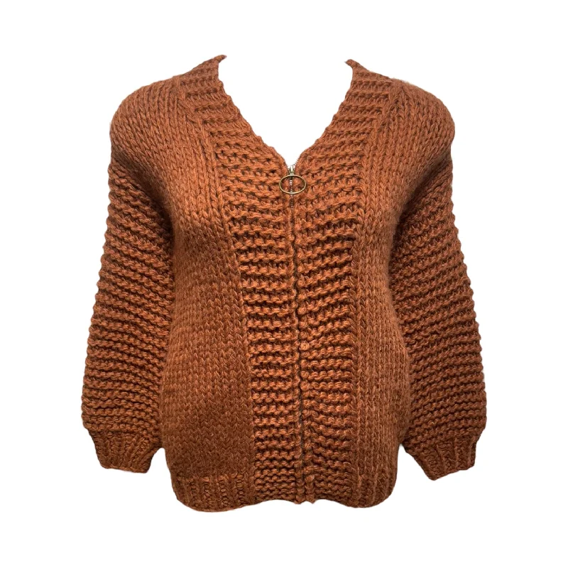 I See You Zip Sweater Cardigan By Jackson Rowe In Cigar, Size: S Tailored