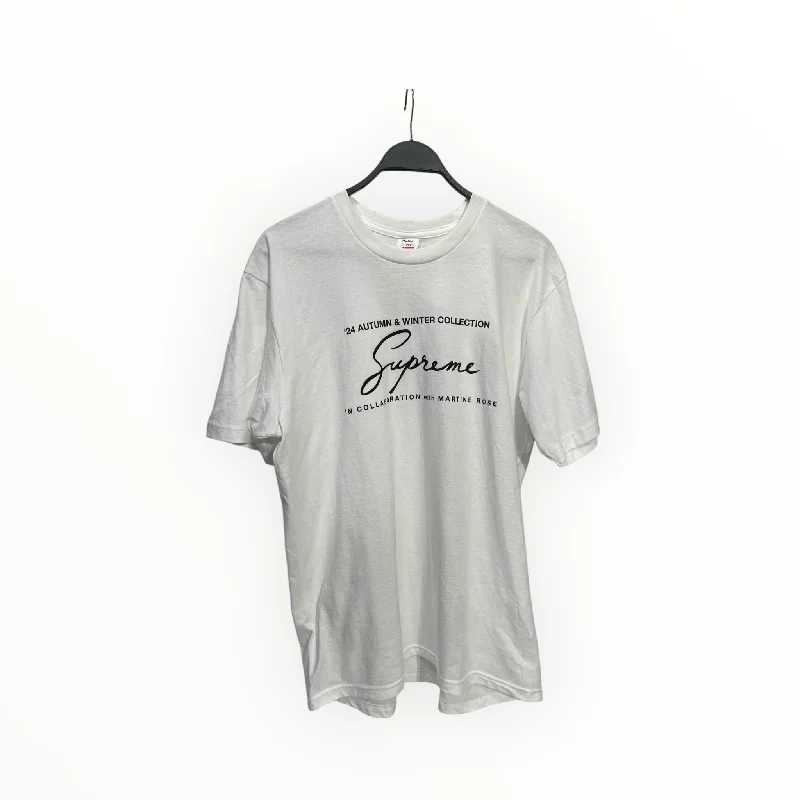 Supreme/MARTINE ROSE/T-Shirt/L/Cotton/WHT/Graphic/'24 AUTUMN & WINTER Polished Men's Satin