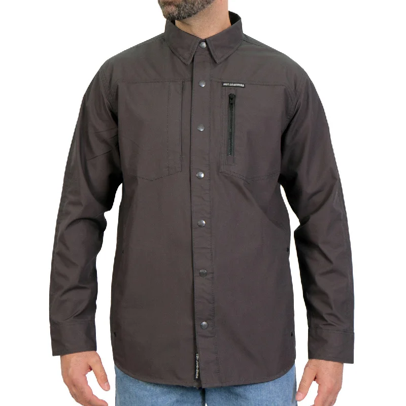 Hot Leathers RSM1001 Men's Black Performance Long Sleeve Riding Shirt Trendy Men's Bucket