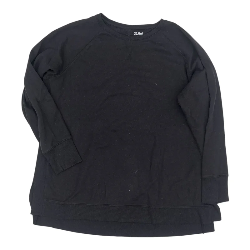 Athletic Top Ls Crewneck By Tek Gear In Black, Size:2X Modern Men's 