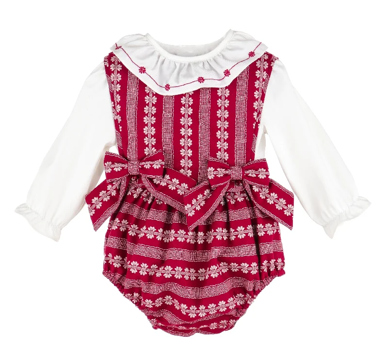 Burgundy Bow Romper Sophisticated Men's 