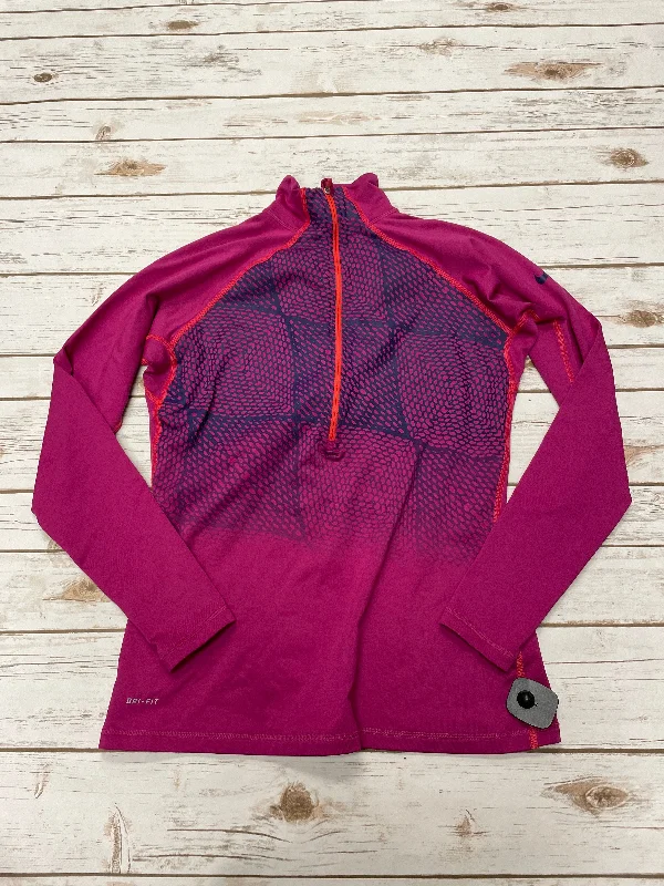 Athletic Top Long Sleeve Collar By Nike In Pink, Size: L Modern Men's Geometric