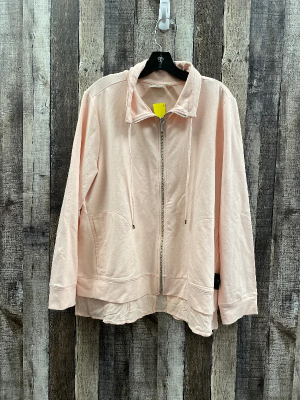 Athletic Jacket By Zenergy By Chicos In Peach, Size: Xl Cozy Men's Sherpa