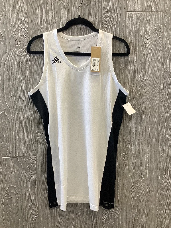 Black & White Athletic Tank Top Adidas, Size L Practical Men's Quick