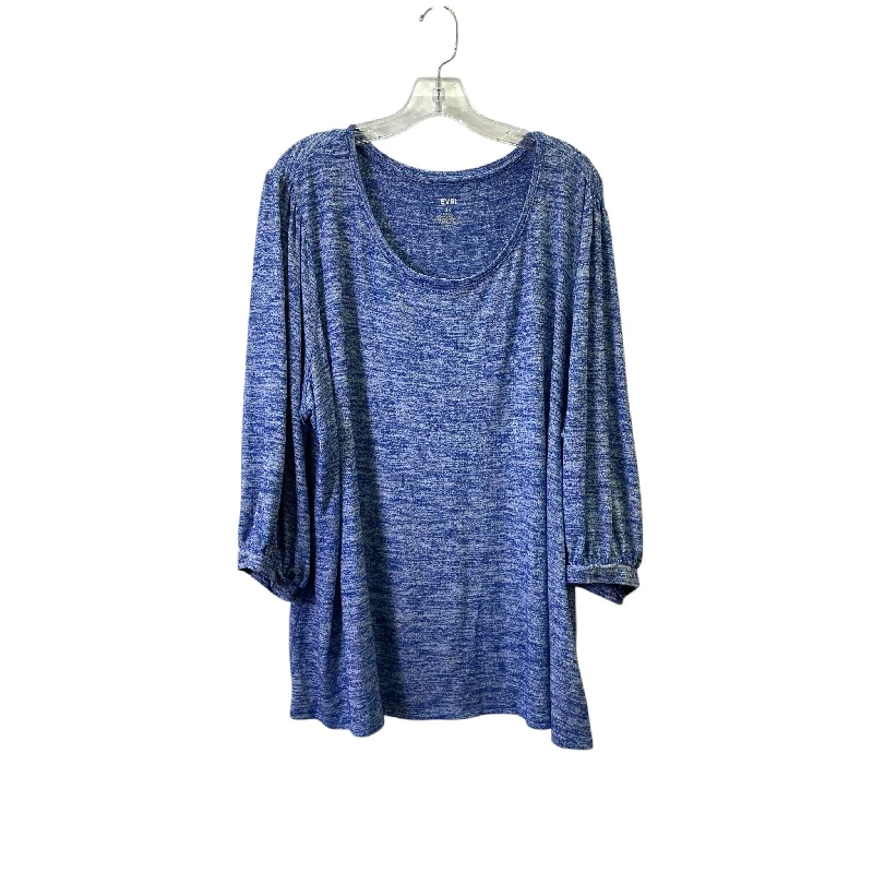 Athletic Top Ls Crewneck By Evri In Blue, Size:3X Rugged Men's Outdoor 