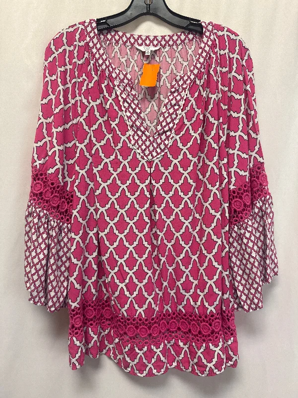 Top Long Sleeve By Crown And Ivy In Pink, Size: 2x Tough Men's Tactical