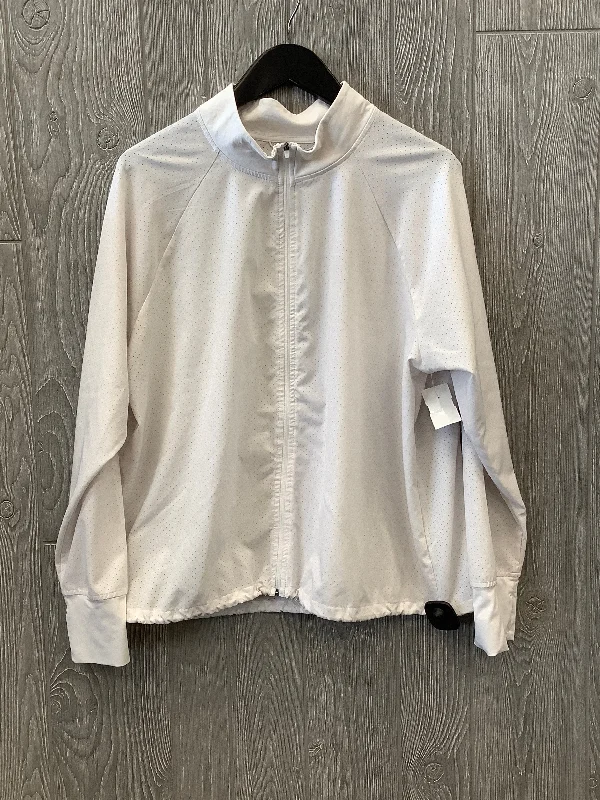 Athletic Top Long Sleeve Collar By Clothes Mentor In White, Size: 1x Sharp Men's Italian