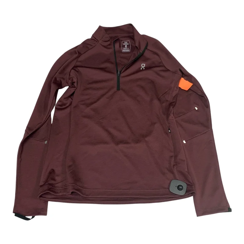 Athletic Top Long Sleeve Collar By On Cloud In Maroon, Size: S Cozy Men's Sherpa