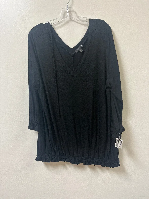 Top Long Sleeve By Lane Bryant In Black, Size: 2x Business