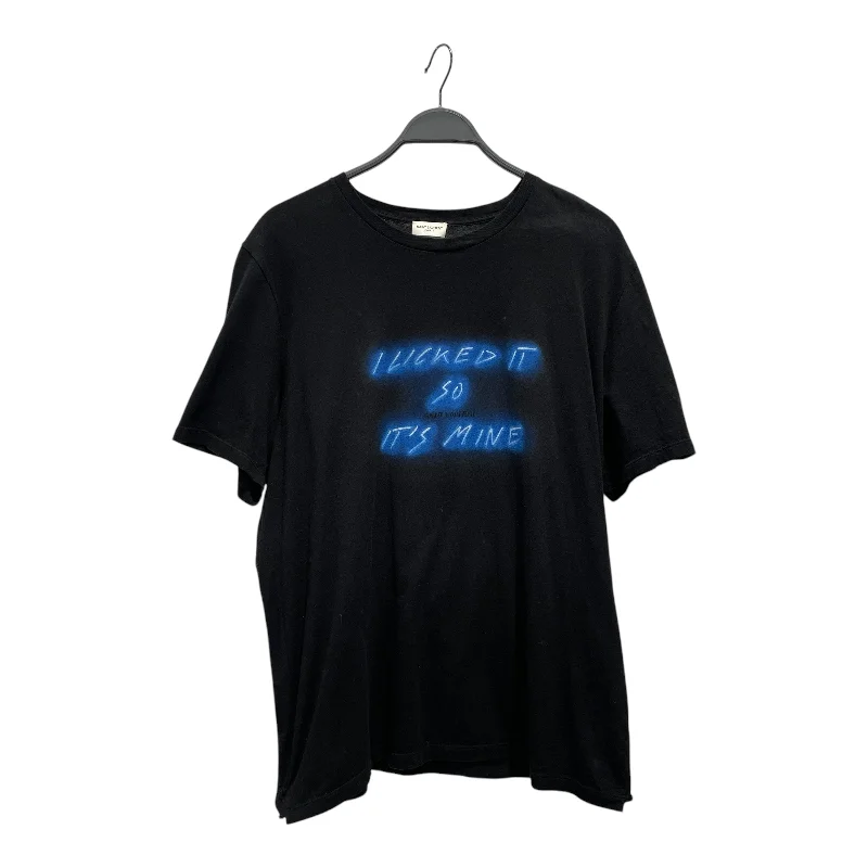 SAINT LAURENT/T-Shirt/XL/Cotton/BLK/Its Mine Polished Men's Satin