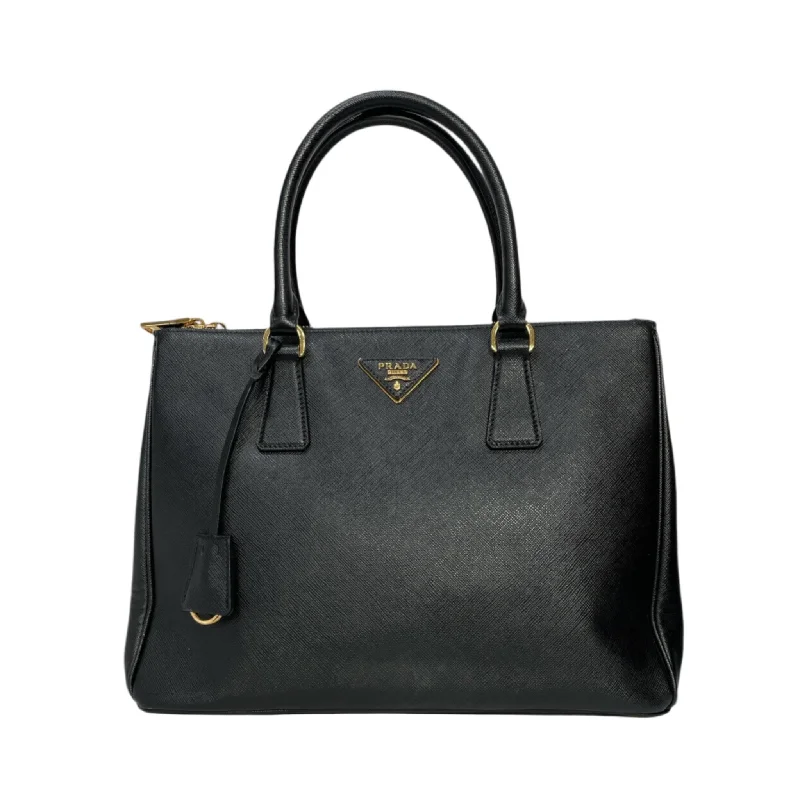 PRADA/Hand Bag/M/Leather/BLK/SAFFIANO Casual Men's Loose