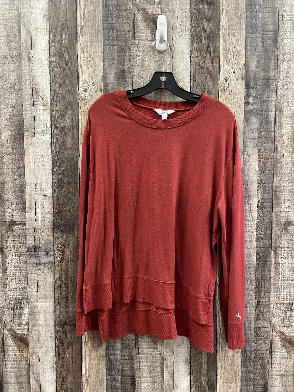 Athletic Top Long Sleeve Crewneck By Joy Lab In Red, Size: Xl Organic