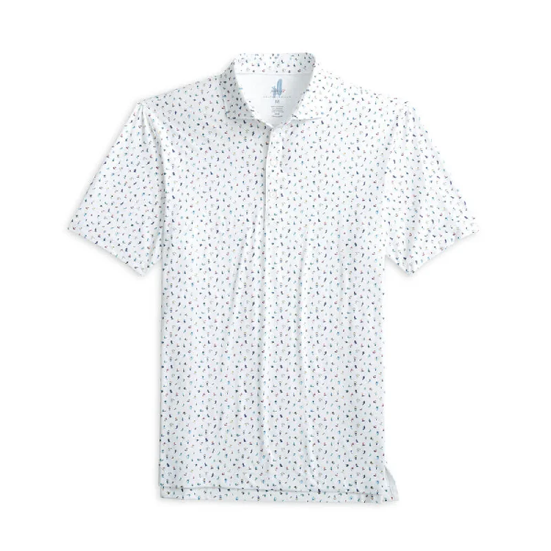Johnnie-O Gone Skiing Featherweight Polo Shirt - White Trendy Men's Bucket