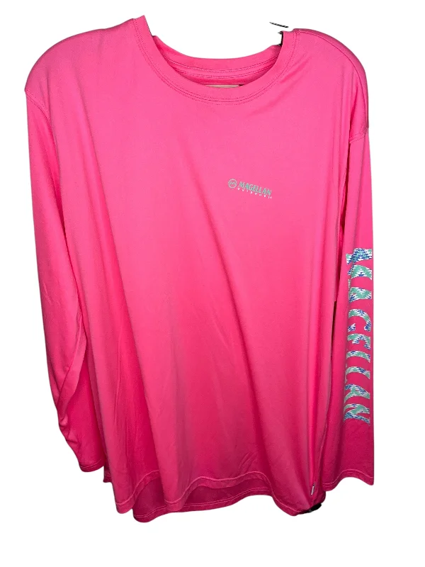 Athletic Top Long Sleeve Collar By Magellan In Pink, Size: 2x Practical Men's Quick