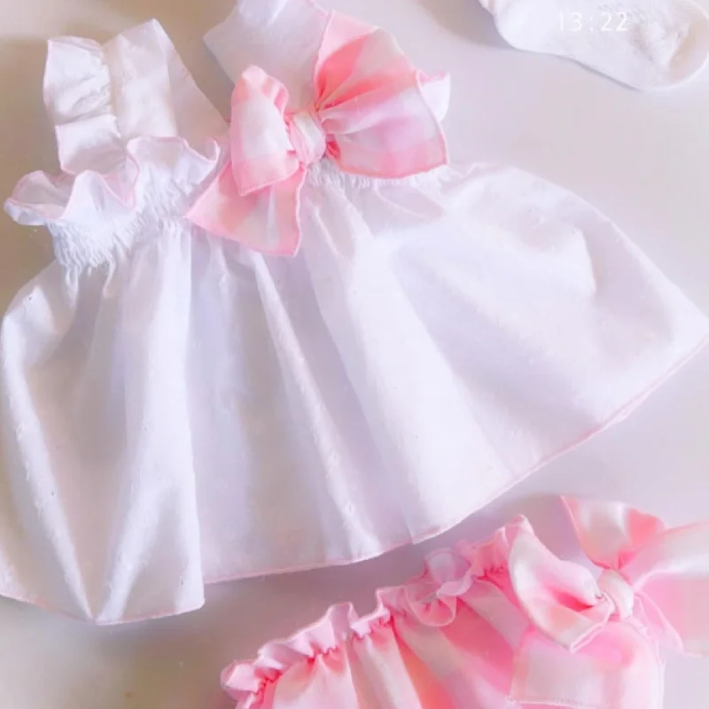 Pink Gingham Bloomer Set Monochromatic All