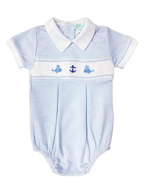 Whales Boy Romper Dapper Men's Bow