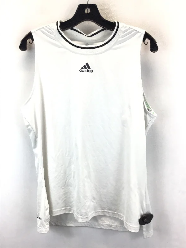 Black & White Athletic Tank Top Adidas, Size Xl Refined Men's Hand