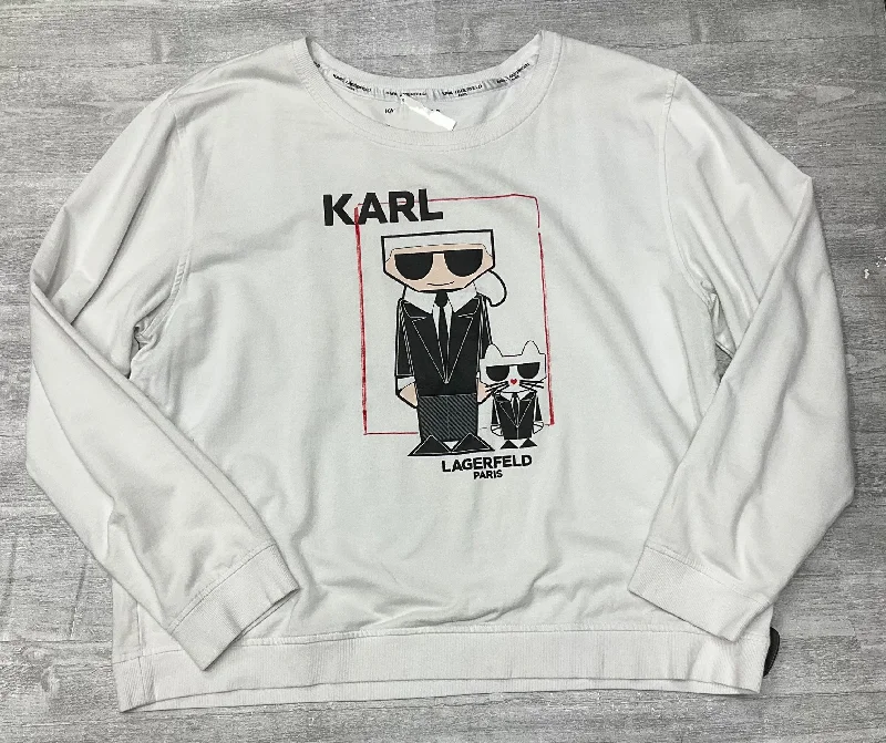Top Long Sleeve Designer By Karl Lagerfeld In White, Size: Xl Adventure