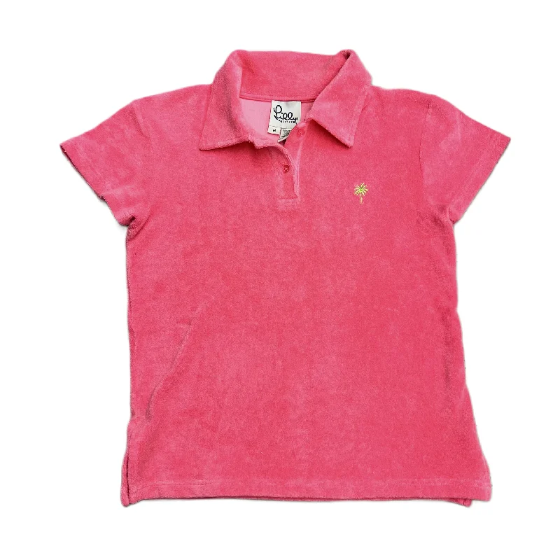 Top Short Sleeve Designer By Lilly Pulitzer In Pink, Size: M Stylish Men's Tropical 