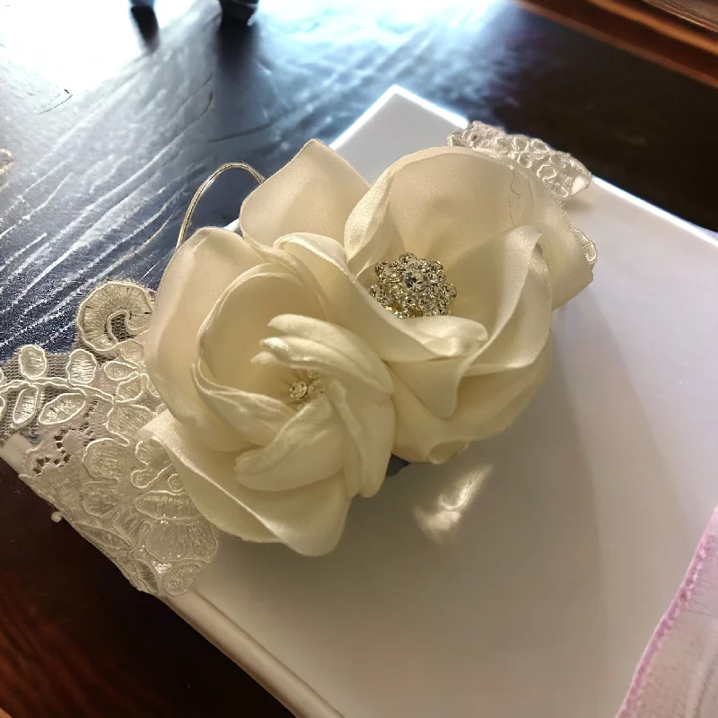 Double Flower Lace Headband Dapper Men's 1920S
