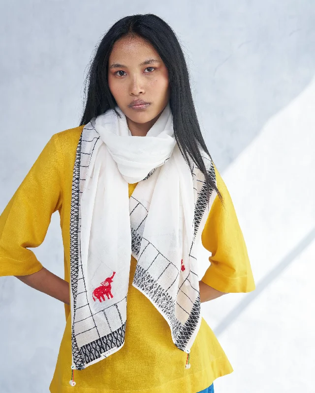 Lawan Scarf - White Masculine Men's Thick