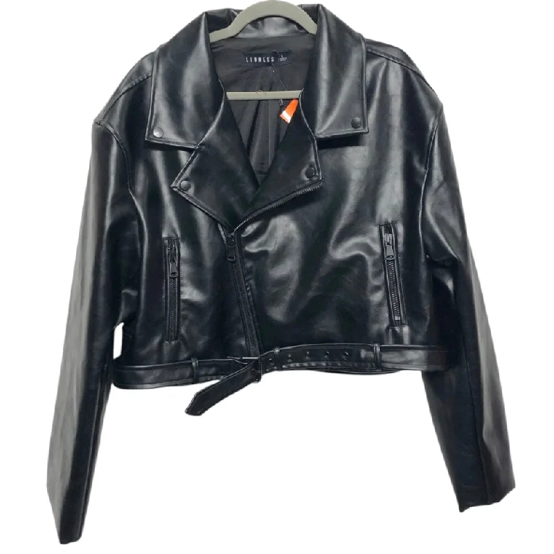 Jacket Moto By Clothes Mentor In Black, Size:L Tough Men's Tactical