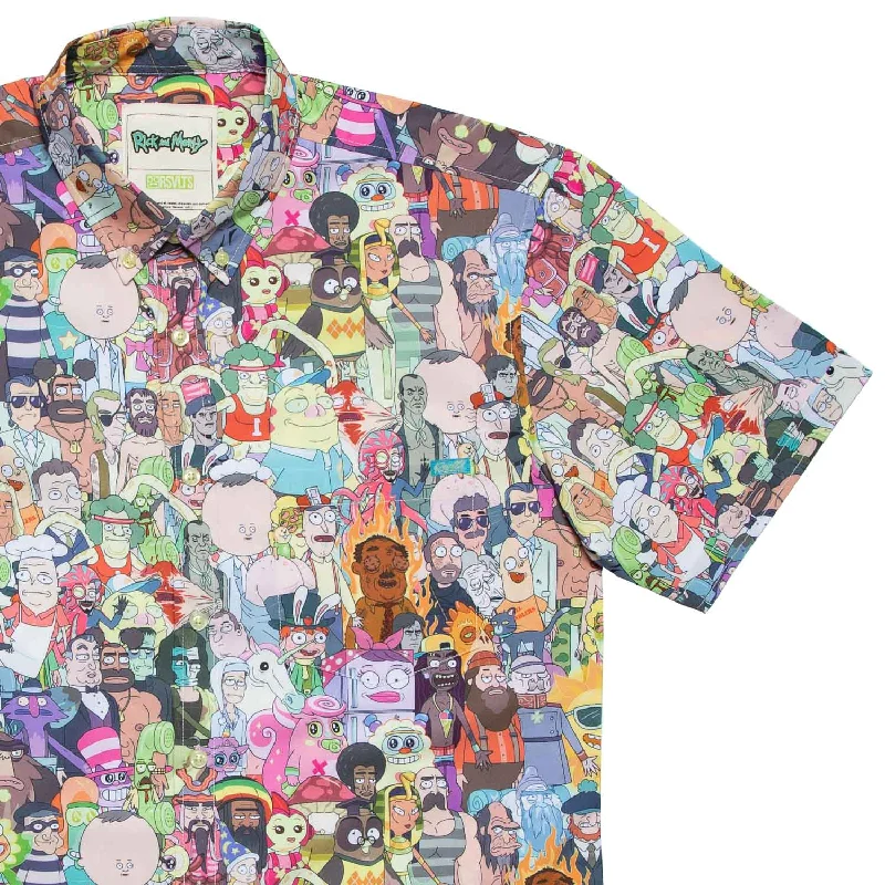 Rick and Morty "Interdimensional Mashup" – KUNUFLEX Short Sleeve Shirt Masculine Men's Thick
