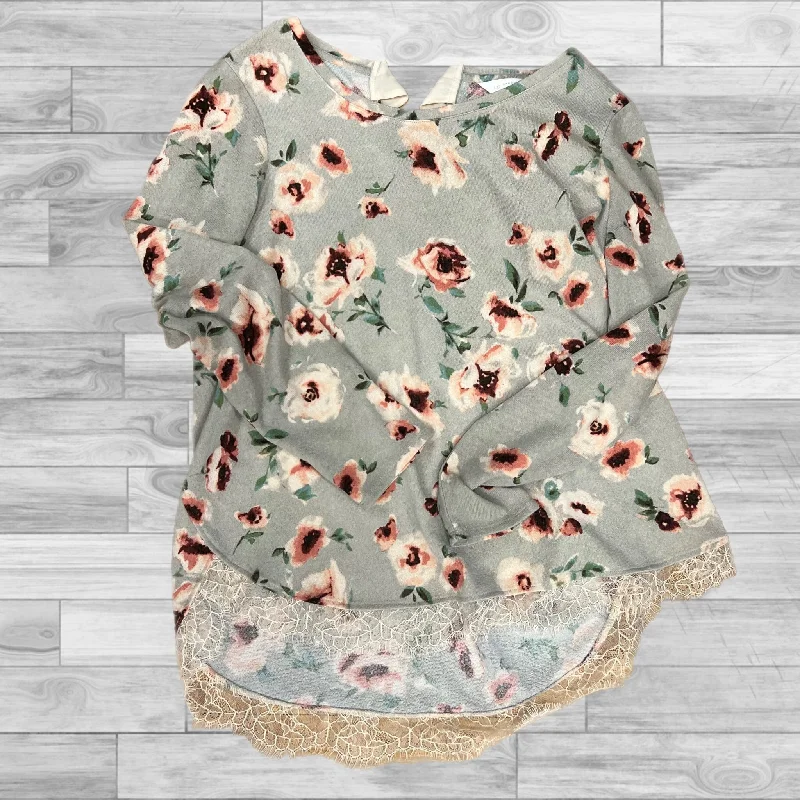 Top Long Sleeve By Lc Lauren Conrad In Floral Print, Size: Xxl Modern Men's Geometric