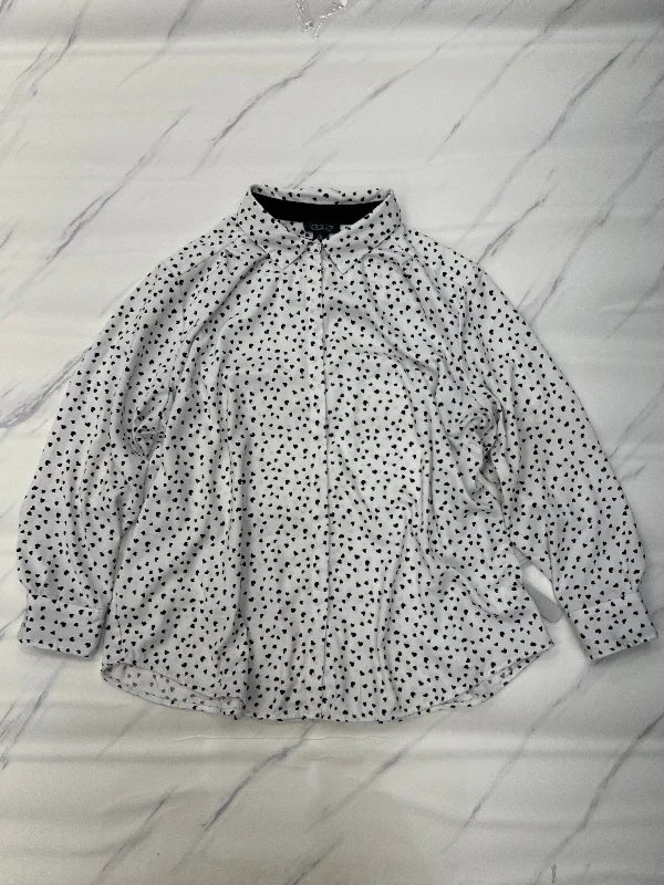 Top Long Sleeve By Rachel Zoe In Black & White, Size: 3x Business