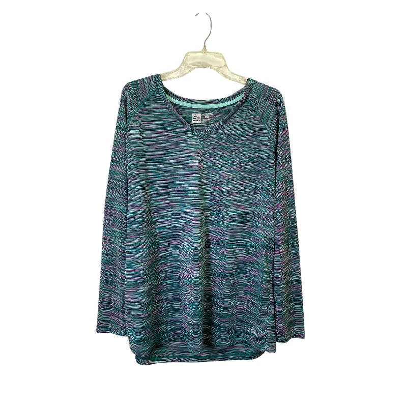 Athletic Top Ls Crewneck By Rbx In Aqua, Size:1X Classic Men's Pin