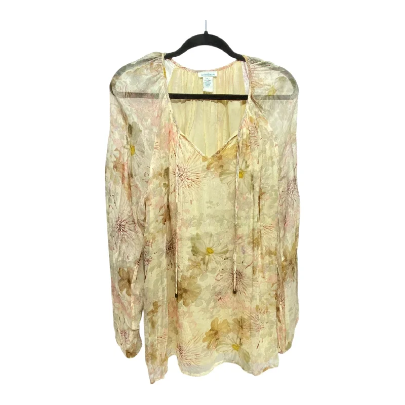 Top Long Sleeve By Sundance In Yellow, Size: Xl Trendy Men's Oversized