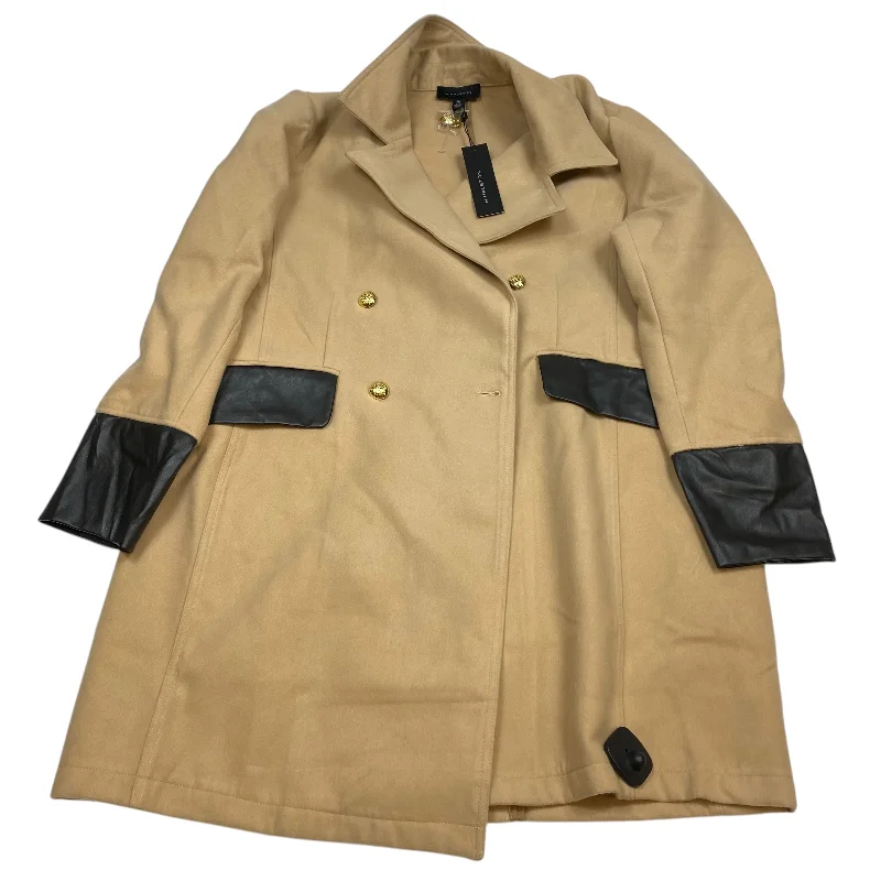 Coat Peacoat By H For Halston In Tan, Size: Xl Polished Men's Silk