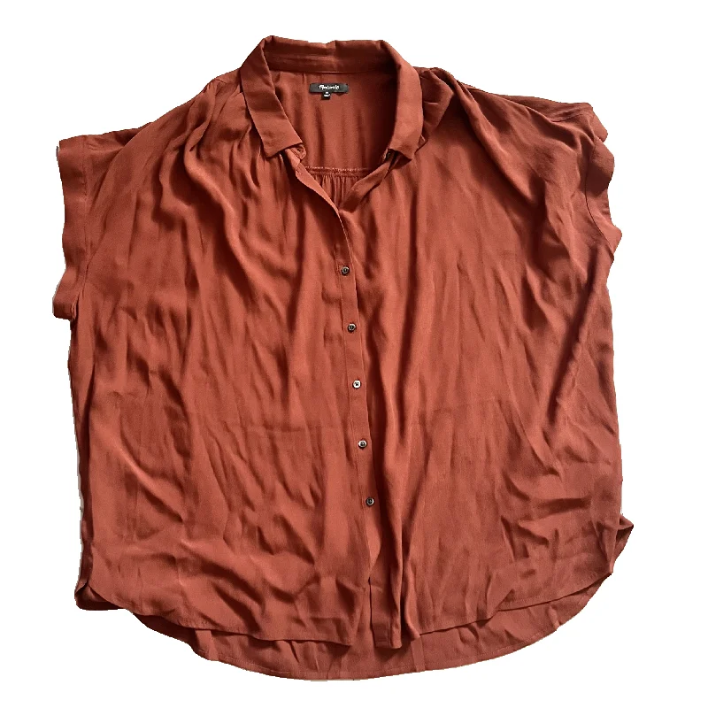 Top Short Sleeve By Madewell In Brown, Size: 2x Elegant Men's Cashmere