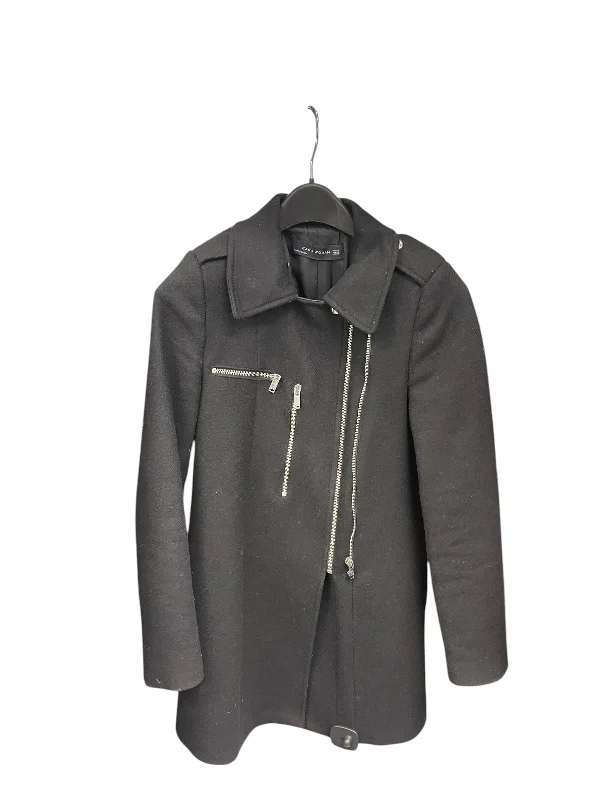 Coat Peacoat By Zara Women In Black, Size: Xs Traditional Men's Wool